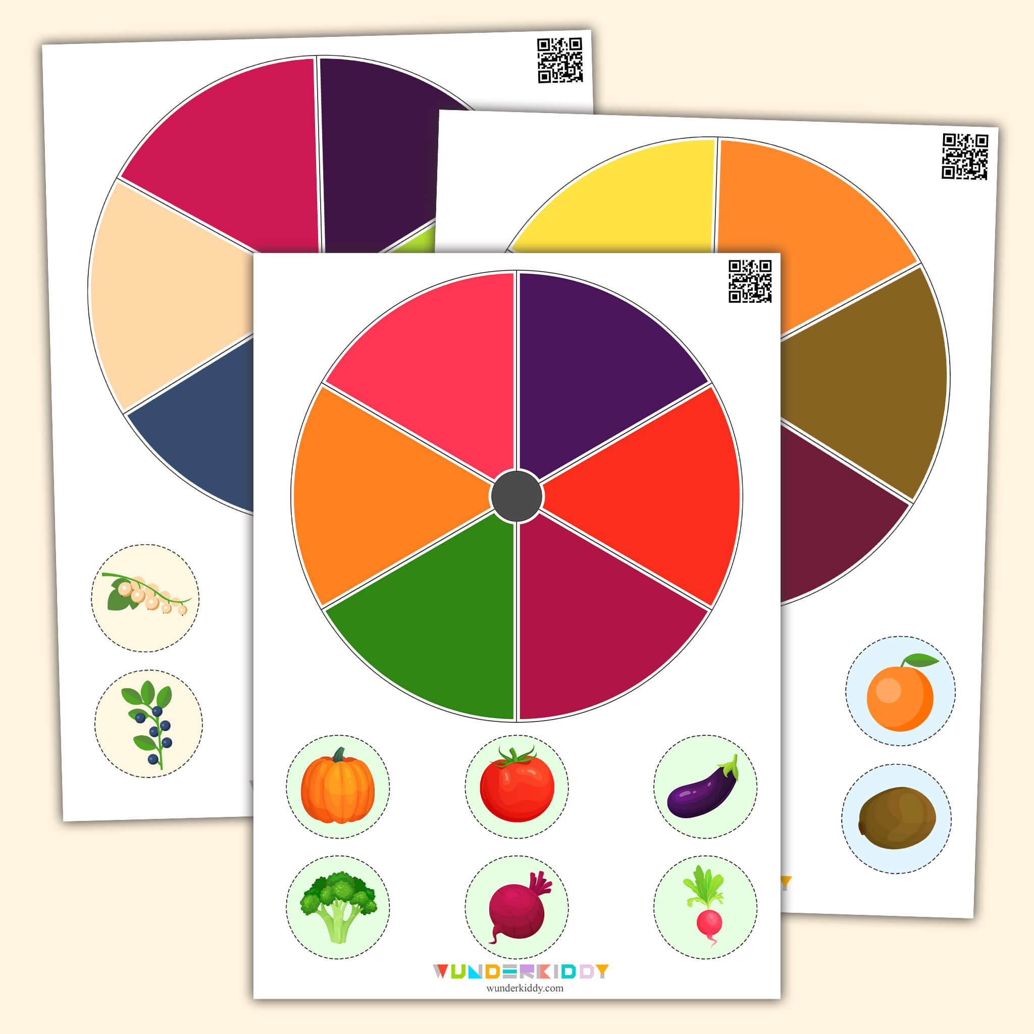 Farben lernen «Obst, Gemüse und Beeren»