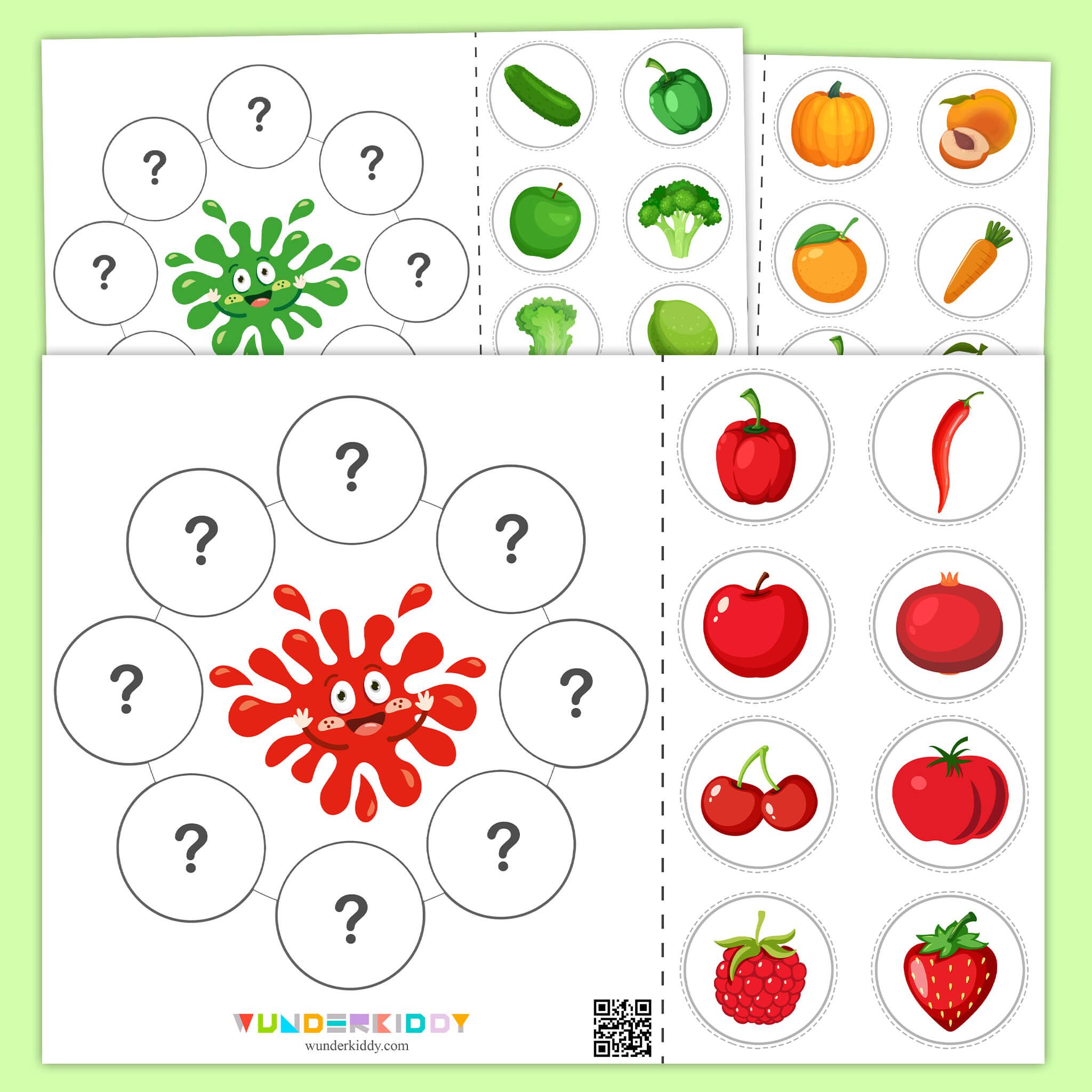 Sorting Activity Sheet Fruits and Vegetables