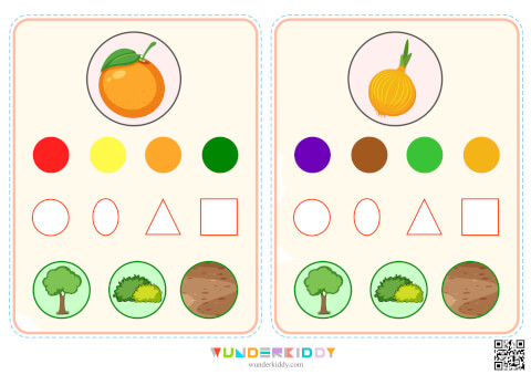 Flashcards Fruits and Vegetables to Learn Colors in Kindergarten - Image 2
