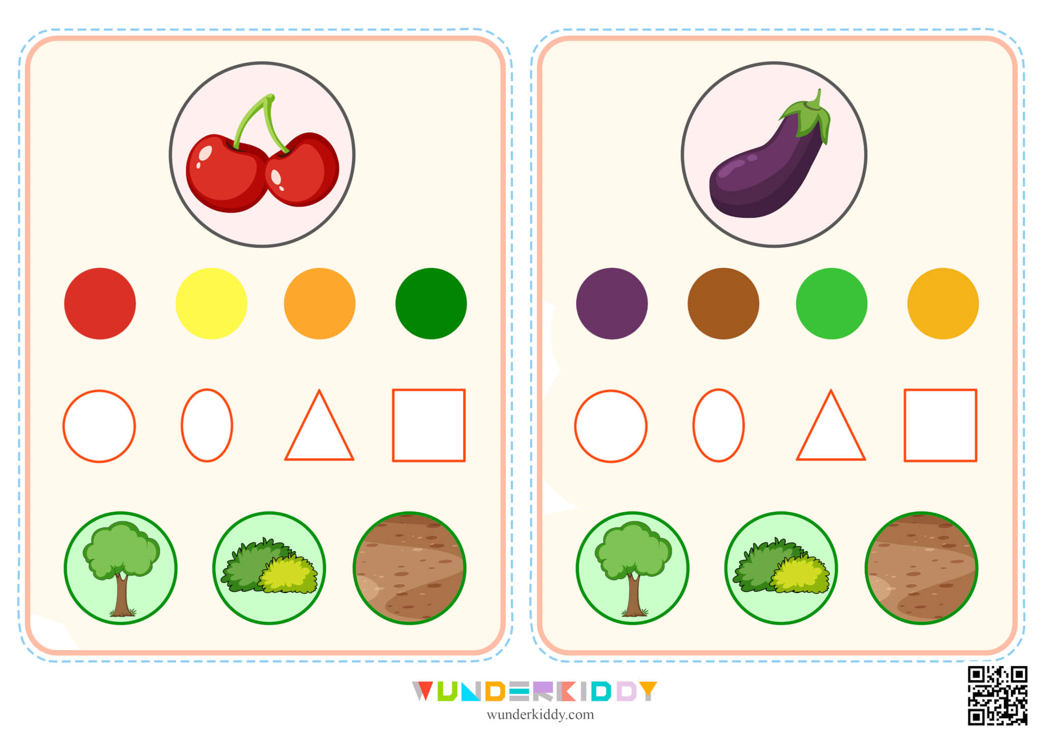 Flashcards Fruits and Vegetables to Learn Colors in Kindergarten - Image 3