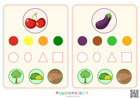 Flashcards Fruits and Vegetables to Learn Colors in Kindergarten - Image 3