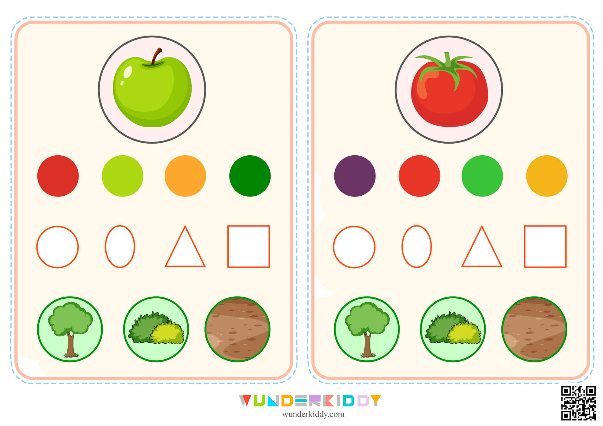 Flashcards Fruits and Vegetables to Learn Colors in Kindergarten - Image 4