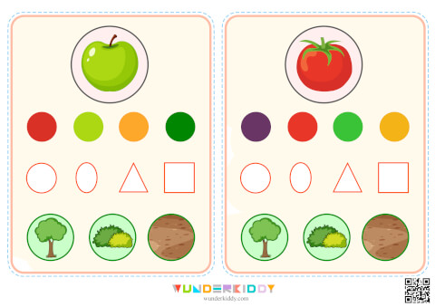 Flashcards Fruits and Vegetables to Learn Colors in Kindergarten - Image 4