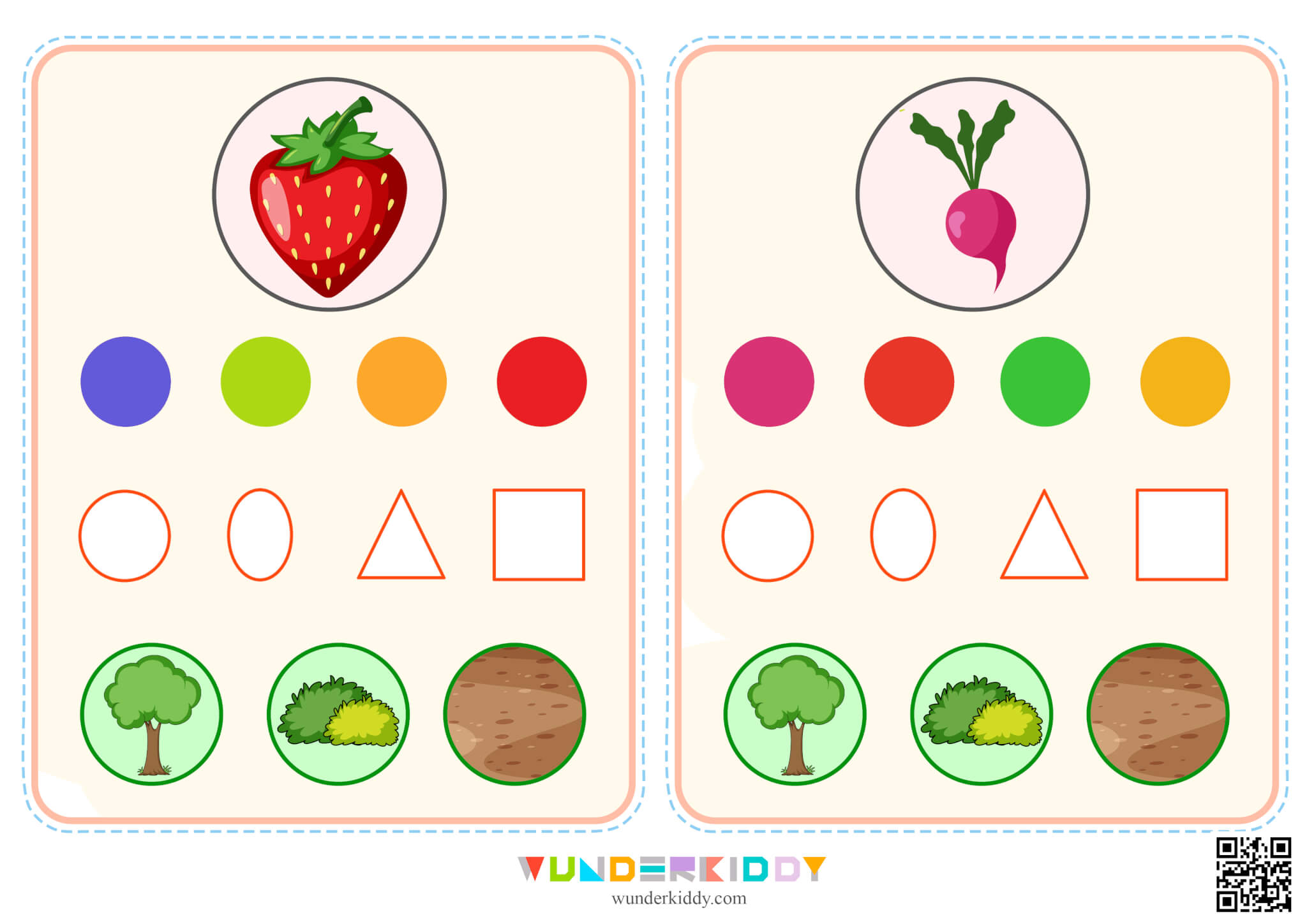 Flashcards Fruits and Vegetables to Learn Colors in Kindergarten - Image 5