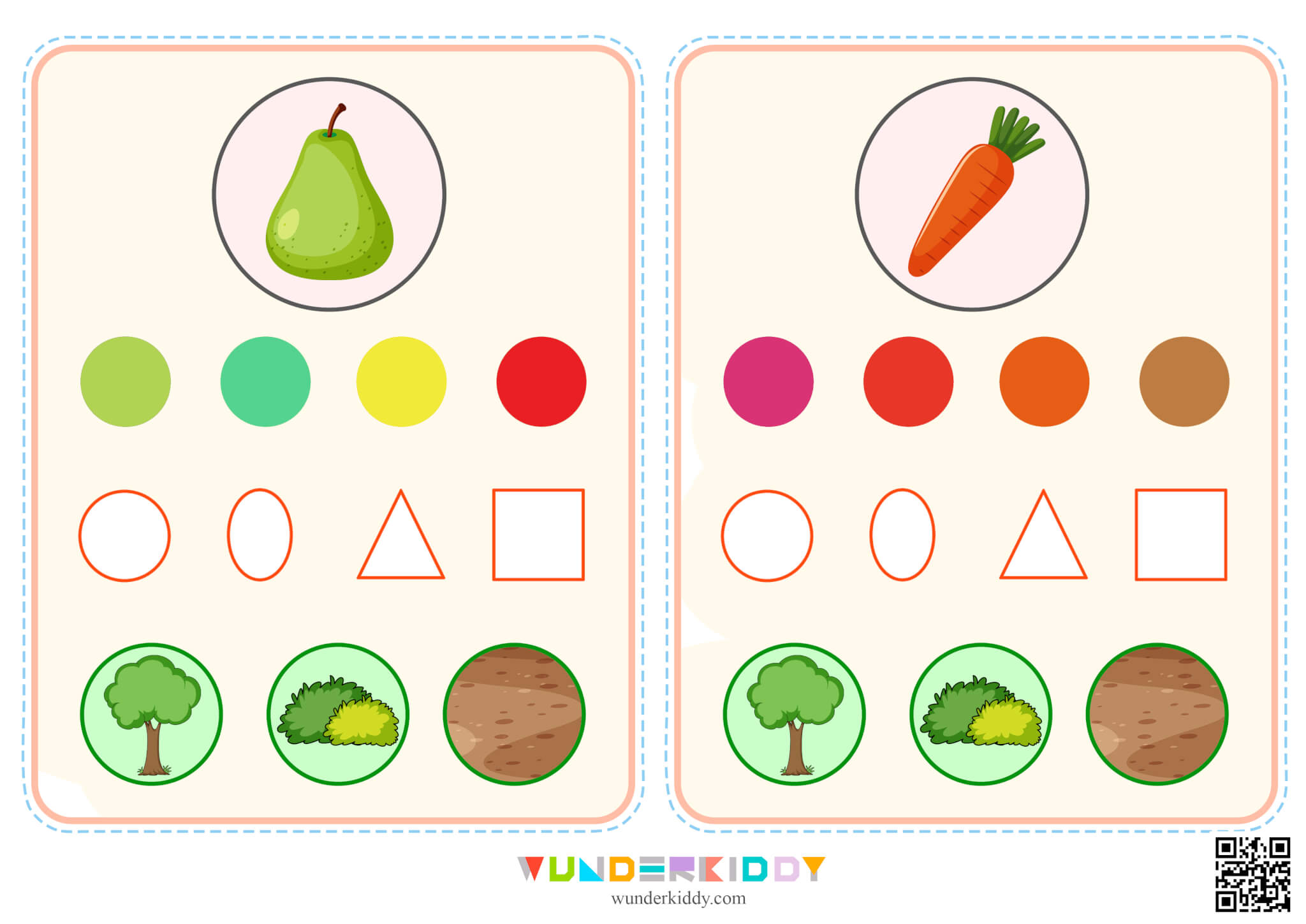 Flashcards Fruits and Vegetables to Learn Colors in Kindergarten - Image 7