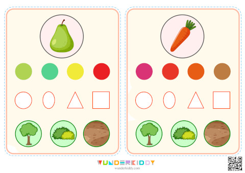 Flashcards Fruits and Vegetables to Learn Colors in Kindergarten - Image 7