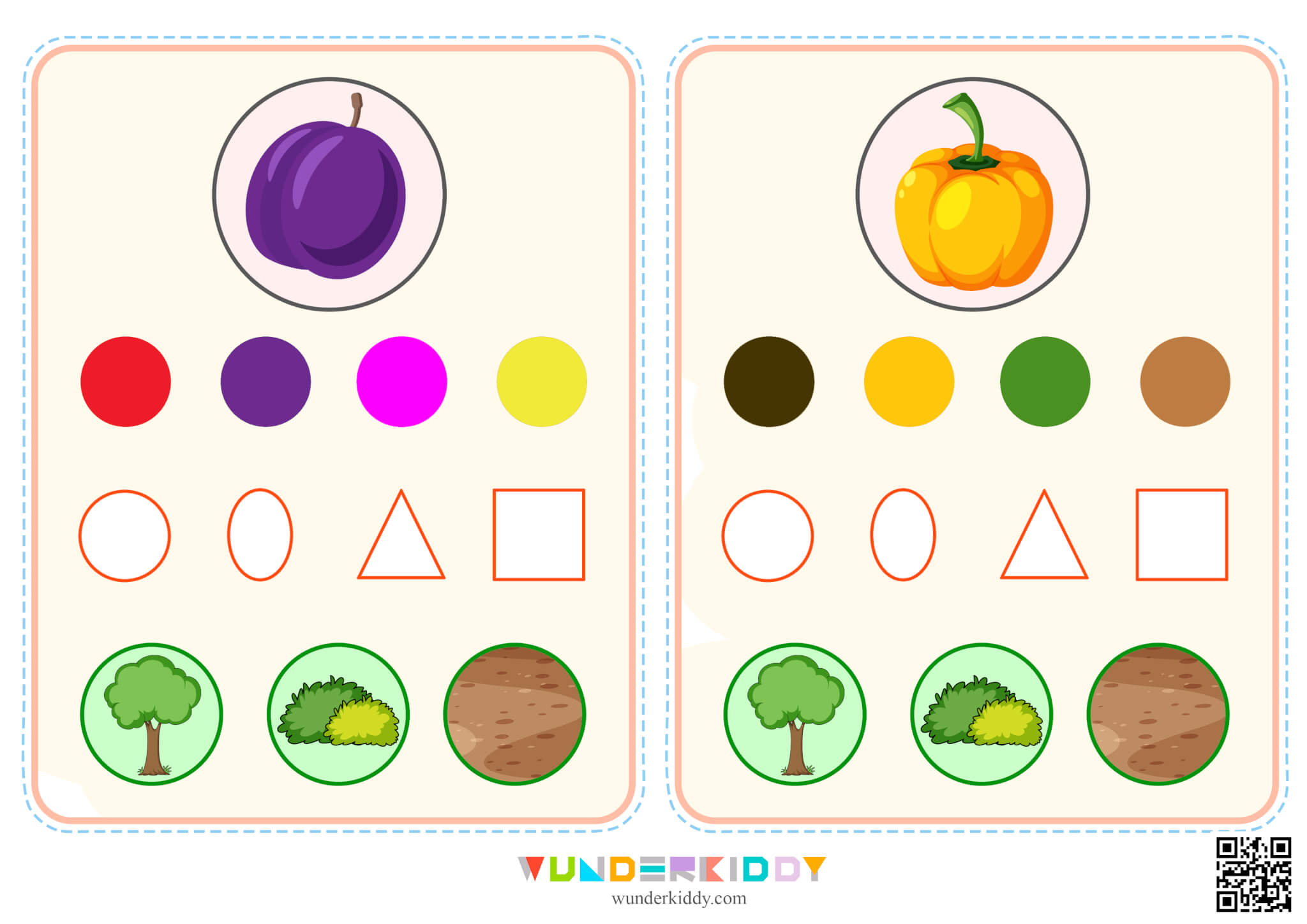 Flashcards Fruits and Vegetables to Learn Colors in Kindergarten - Image 10