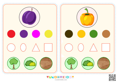 Flashcards Fruits and Vegetables to Learn Colors in Kindergarten - Image 10