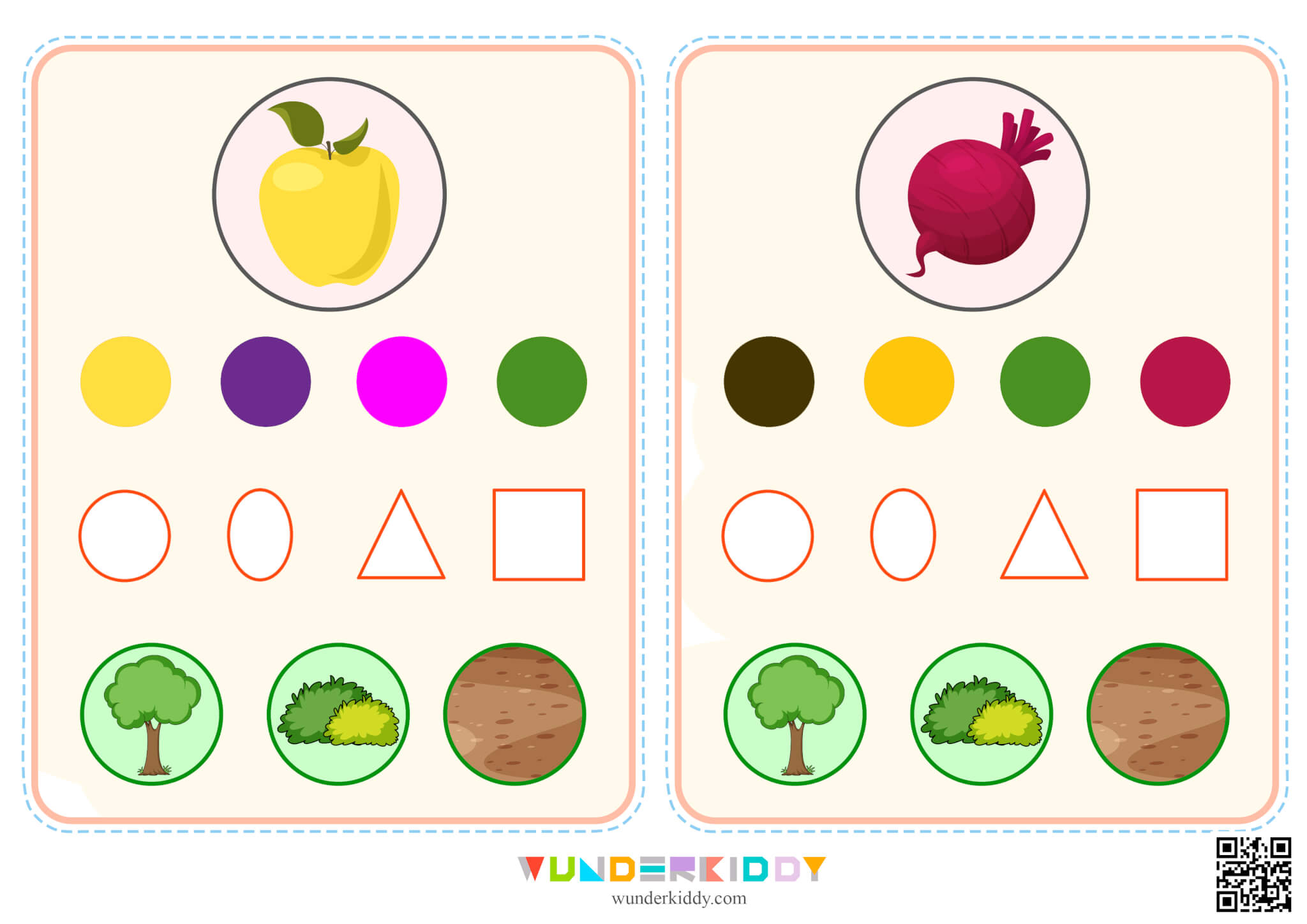 Flashcards Fruits and Vegetables to Learn Colors in Kindergarten - Image 11