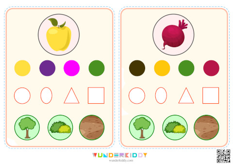 Flashcards Fruits and Vegetables to Learn Colors in Kindergarten - Image 11