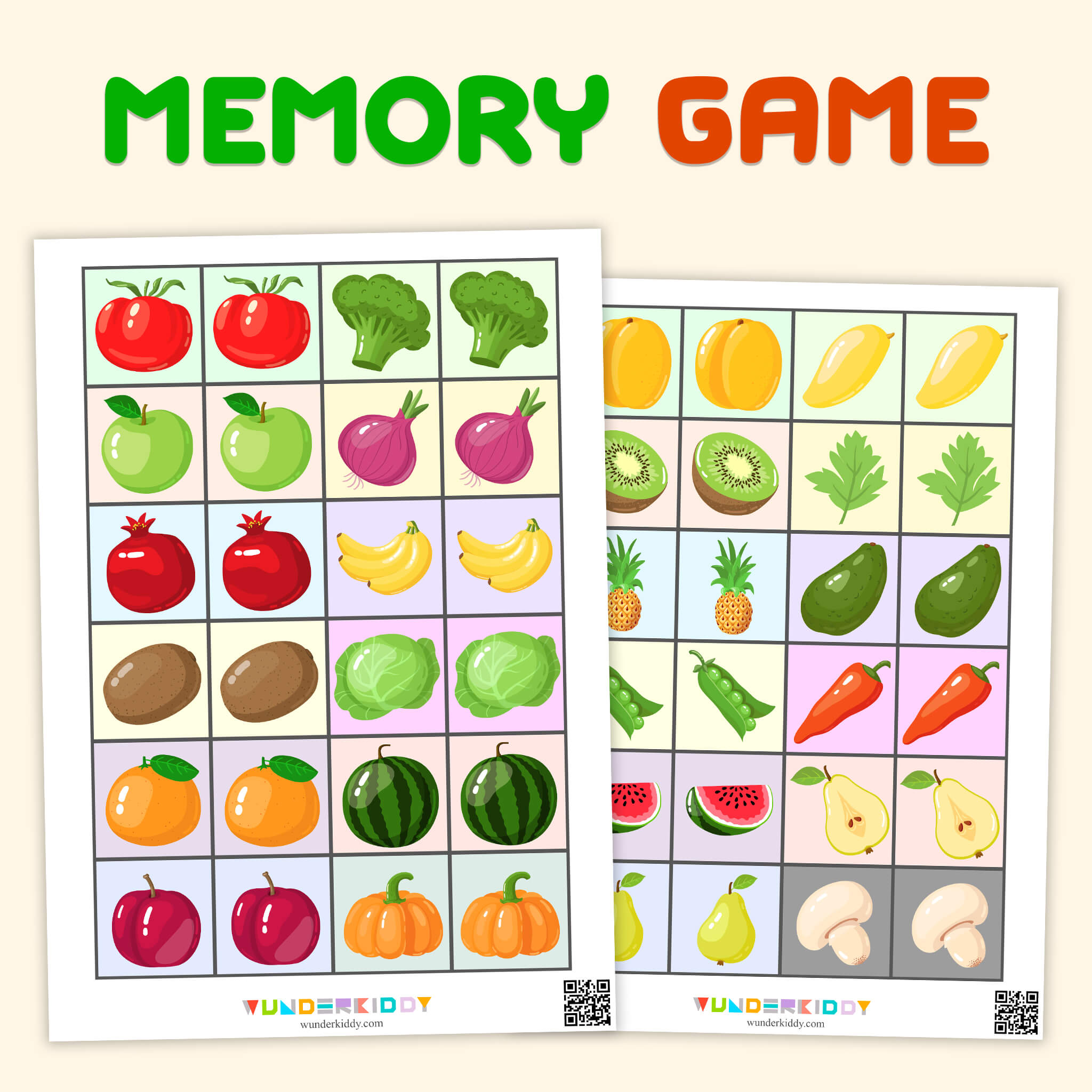 Memory Game «Fruits and Veggies»