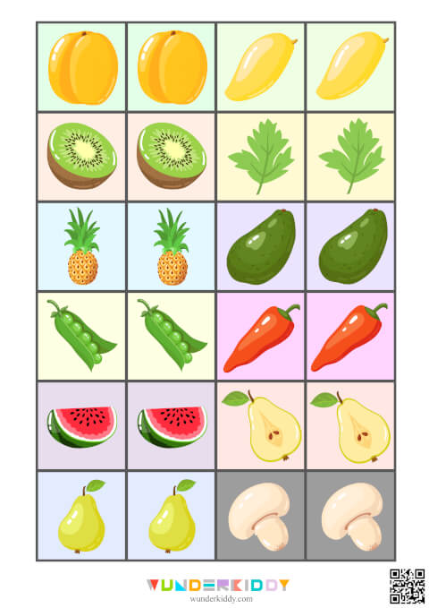 Гра меморі «Фрукти та овочі» - Зображення 3
