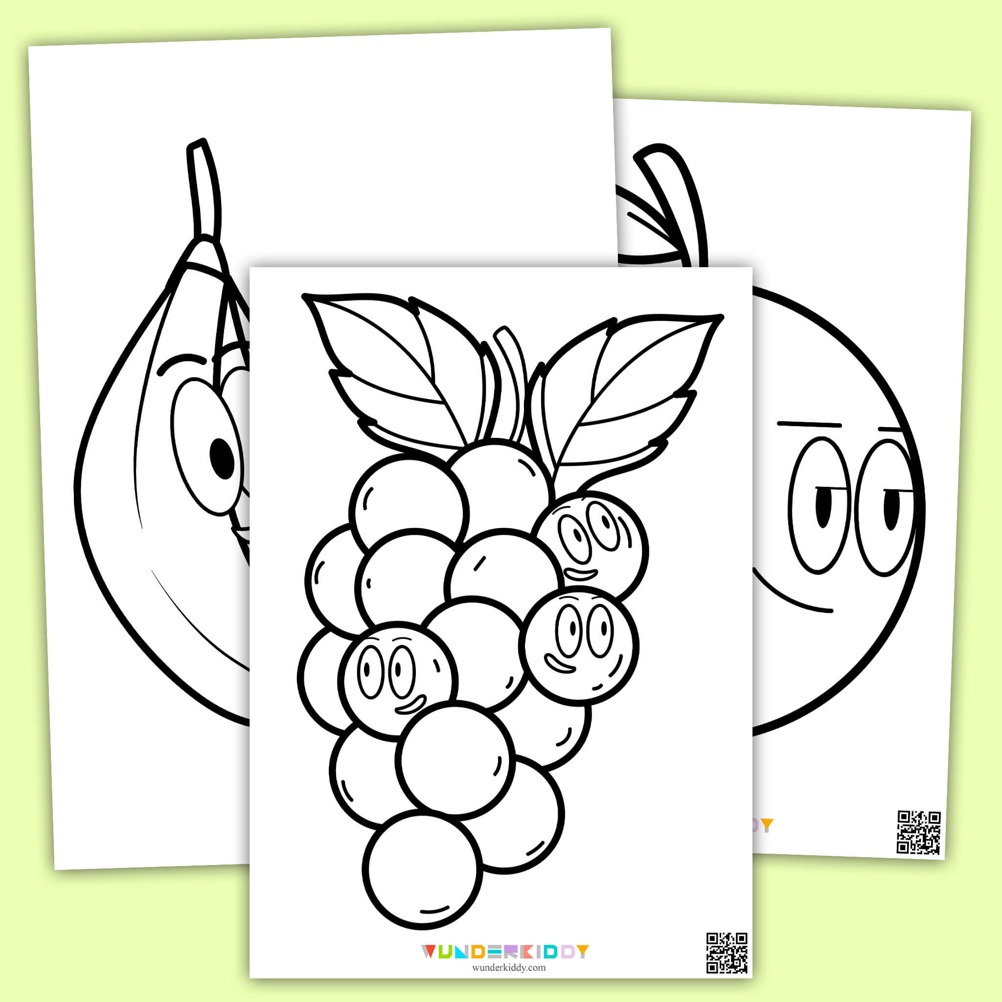 Розмальовки «Веселі фрукти»