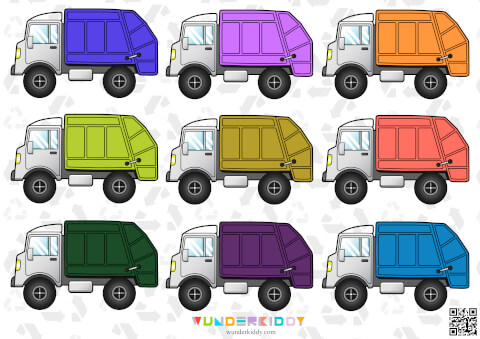 Jeu d'association de couleurs – « Camion-poubelle » - Image 3
