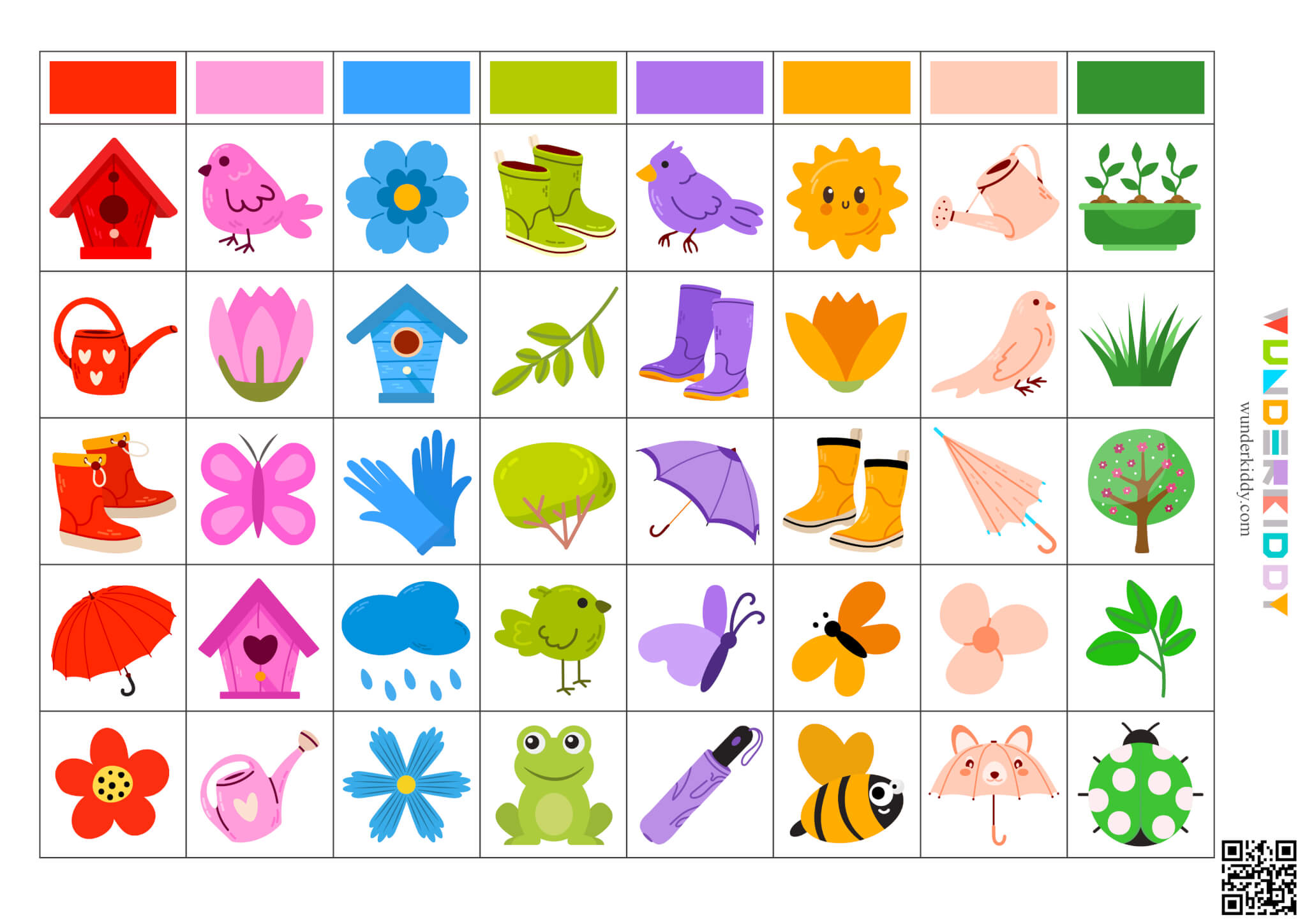 Spring Sort by Color Educational Activity - Image 3