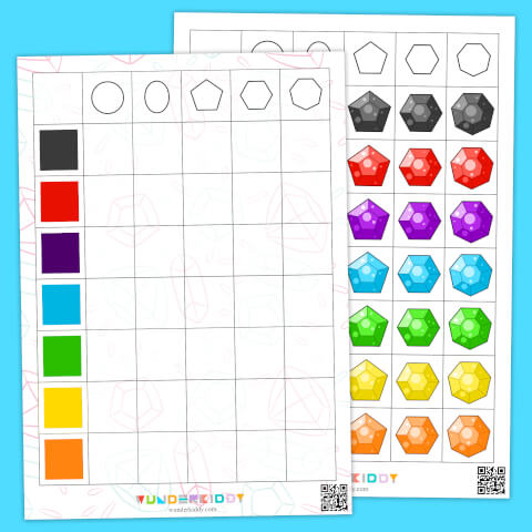 Activité de tri des gemmes par couleur et par forme - Image 2
