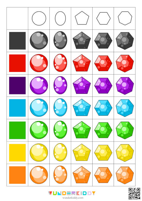 Gemstone Color and Shape Sorting Activity - Image 3