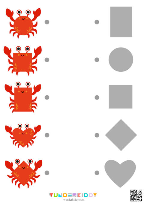 Geometric Crab Shapes Matching Activity - Image 2