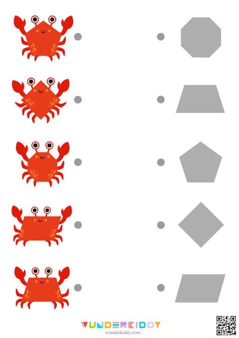 Geometric Crab Shapes Matching Activity - Image 4