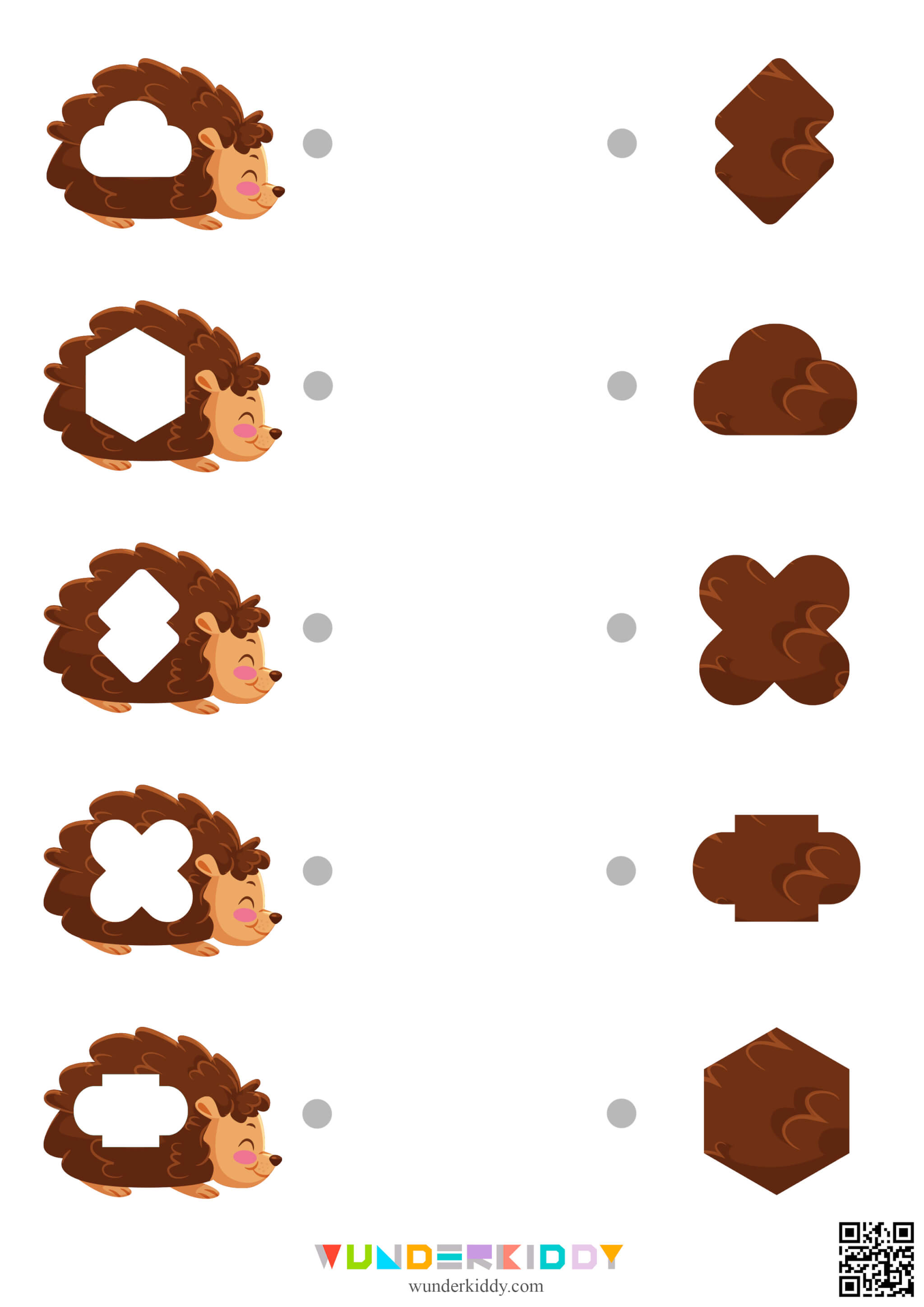 Hedgehog Geometric Shapes Worksheets - Image 7