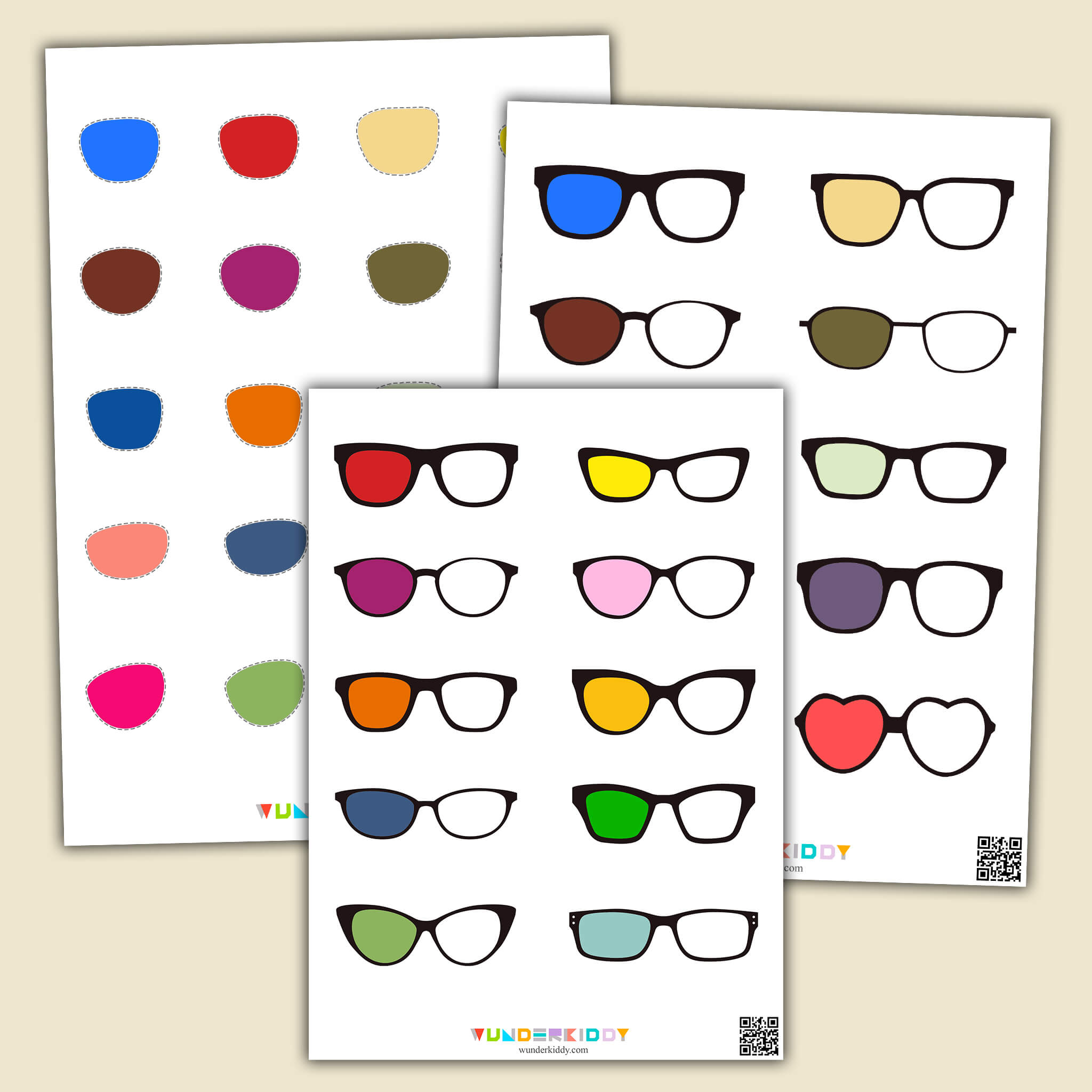 Glasses Color Match Worksheet