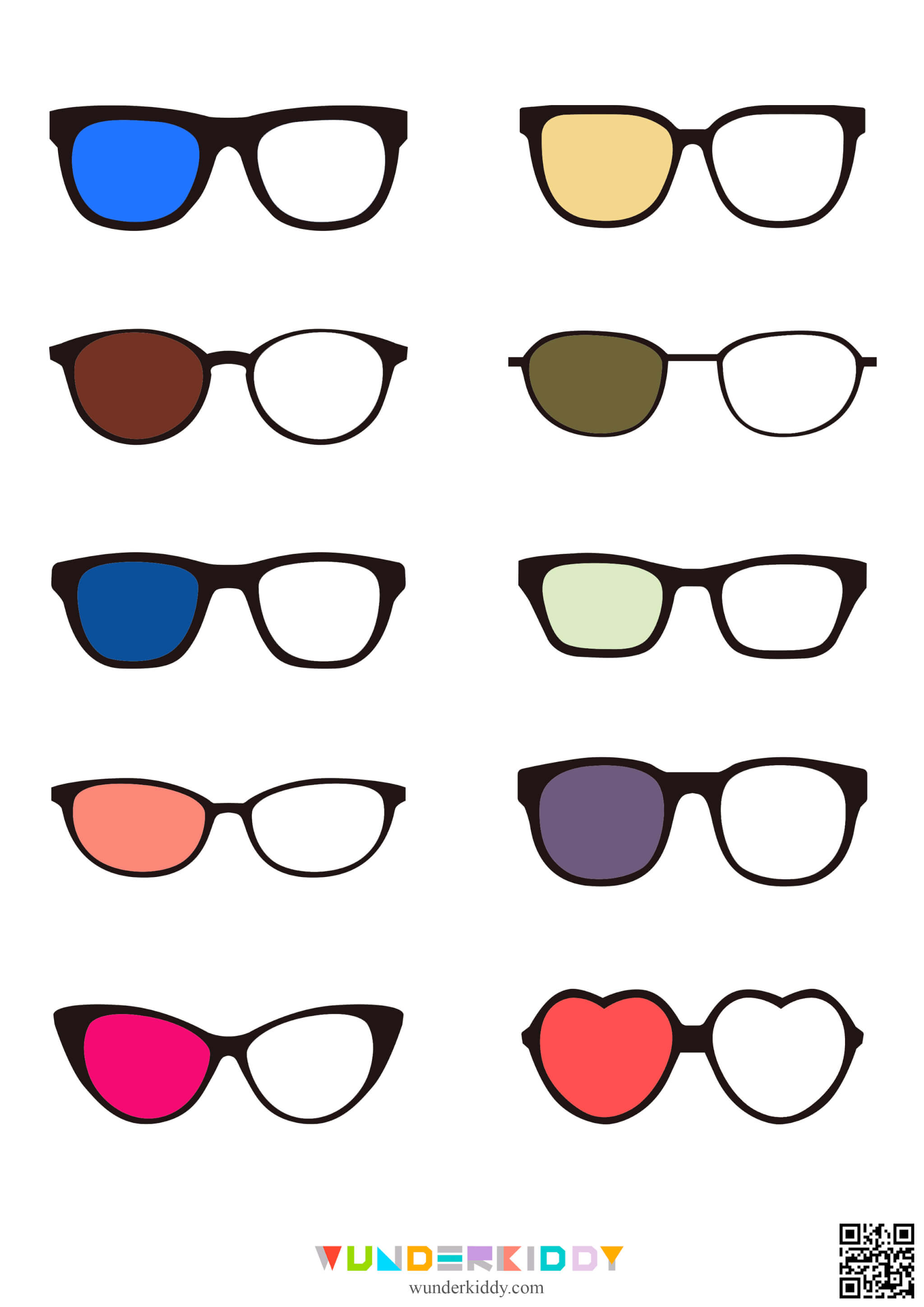 Glasses Color Match Worksheet - Image 3