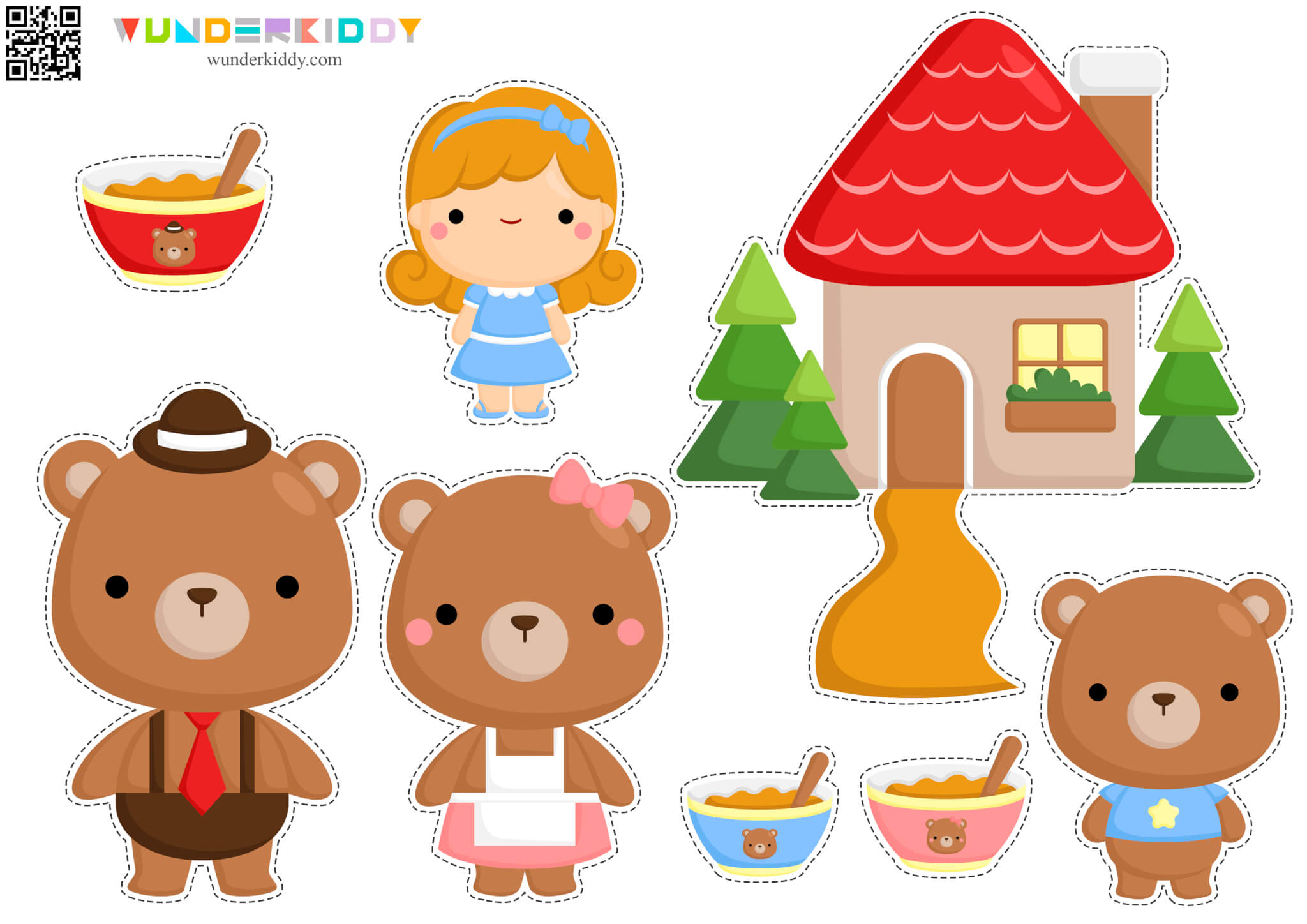 Goldilocks and the Three Bears Printable Activity for Kids