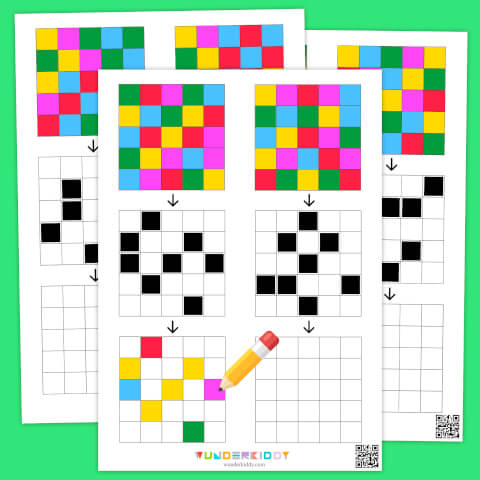 Copiar el patrón: Cuadrícula de colores - Imagen 2