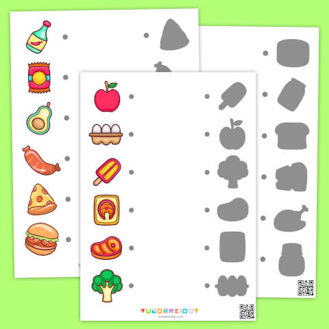 Робочі аркуші «Знайди тінь: Продукти» - Зображення 2