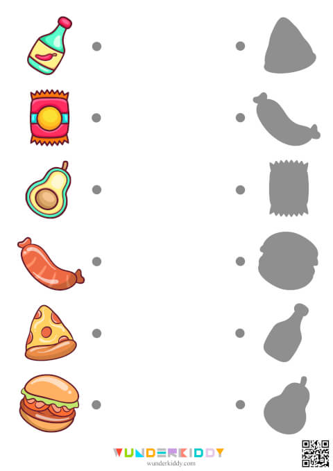 Робочі аркуші «Знайди тінь: Продукти» - Зображення 5