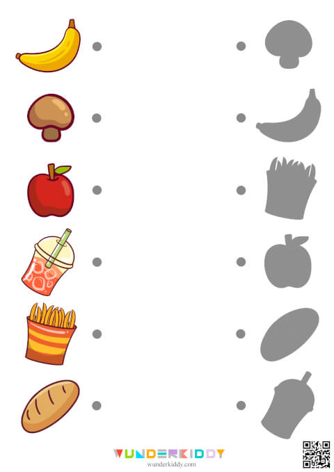 Робочі аркуші «Знайди тінь: Продукти» - Зображення 7