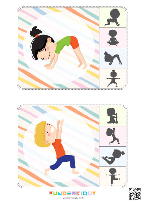 Printable Gymnastics Shadow Matching Activity for Kids