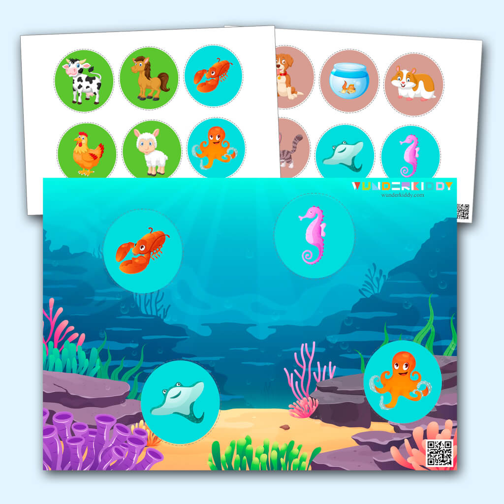 Animals and Their Habitats Educational Sorting Game in PDF