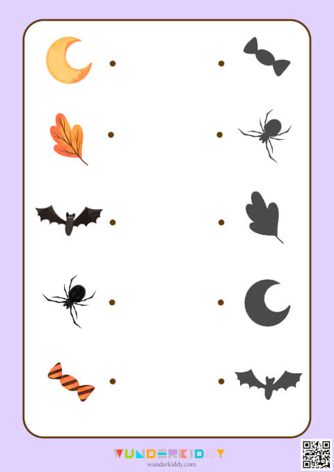 Worksheets «Halloween shadow matching»
