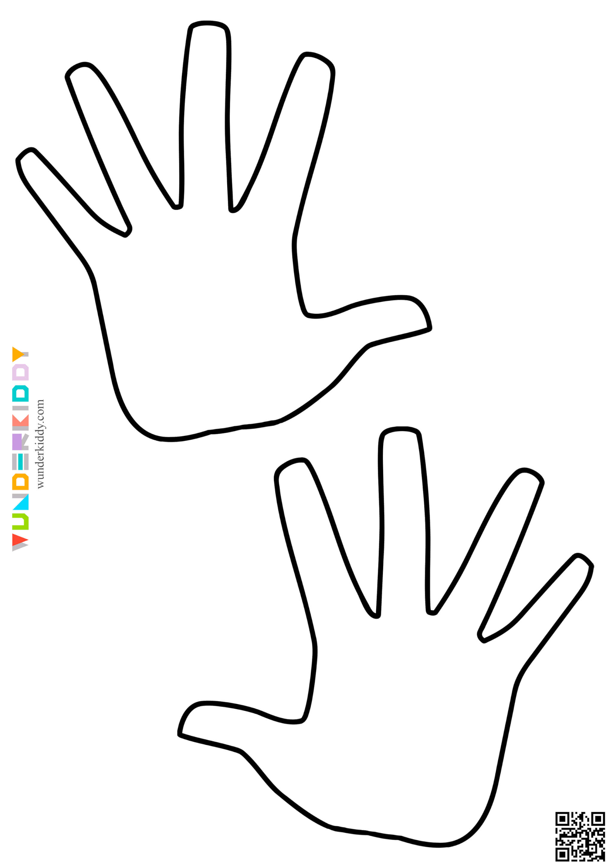 Printable Left and Right Hand Blank Template for Crafts