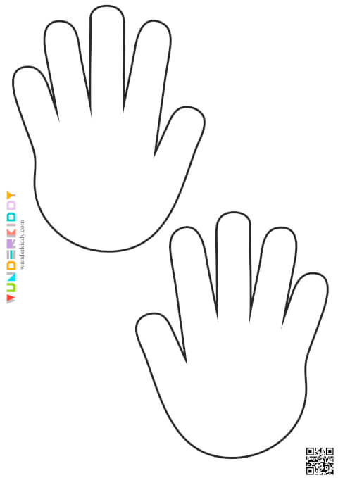 Printable Left and Right Hand Blank Template for Crafts