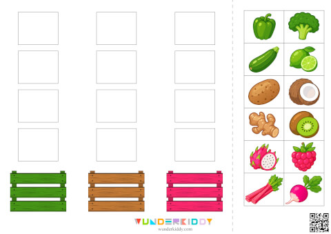 Harvest Fruit and Vegetable Color Sorting Game - Image 4