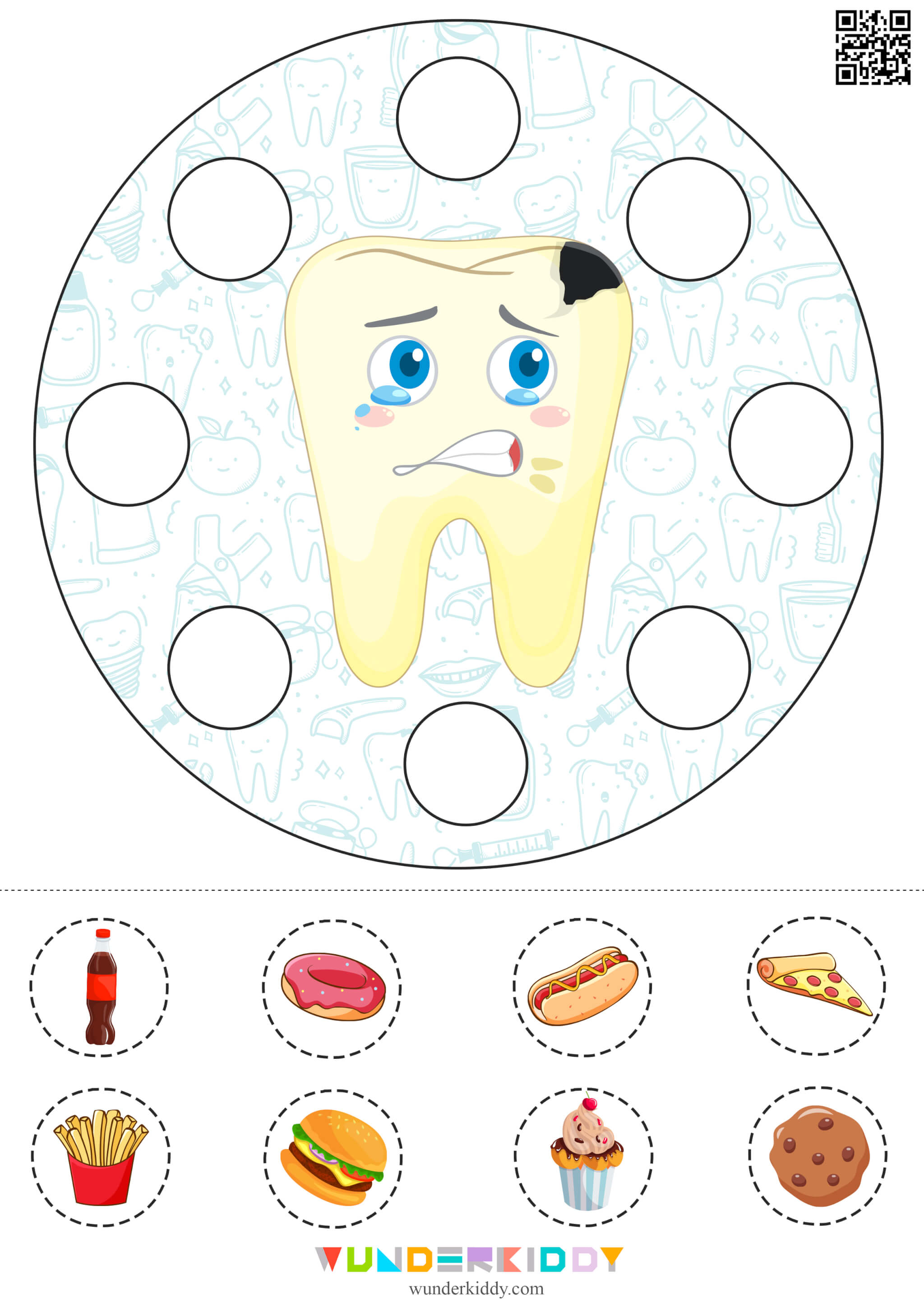 Healthy Teeth Clothespin Sorting Activity For Preschool