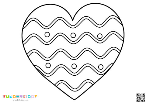 Feuilles de coloriage « Cœur » pour les enfants - Image 2