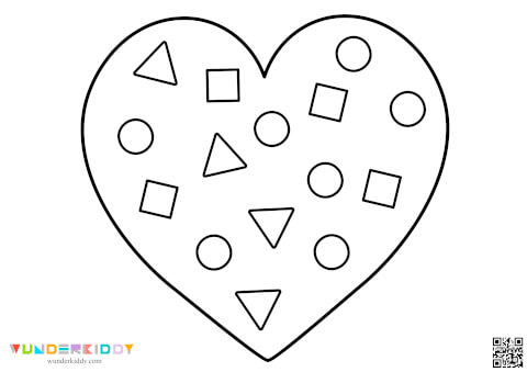 Feuilles de coloriage « Cœur » pour les enfants - Image 6