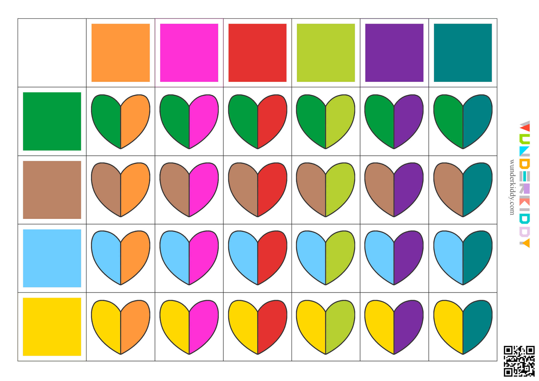 Heart Color Matching Worksheet - Image 3