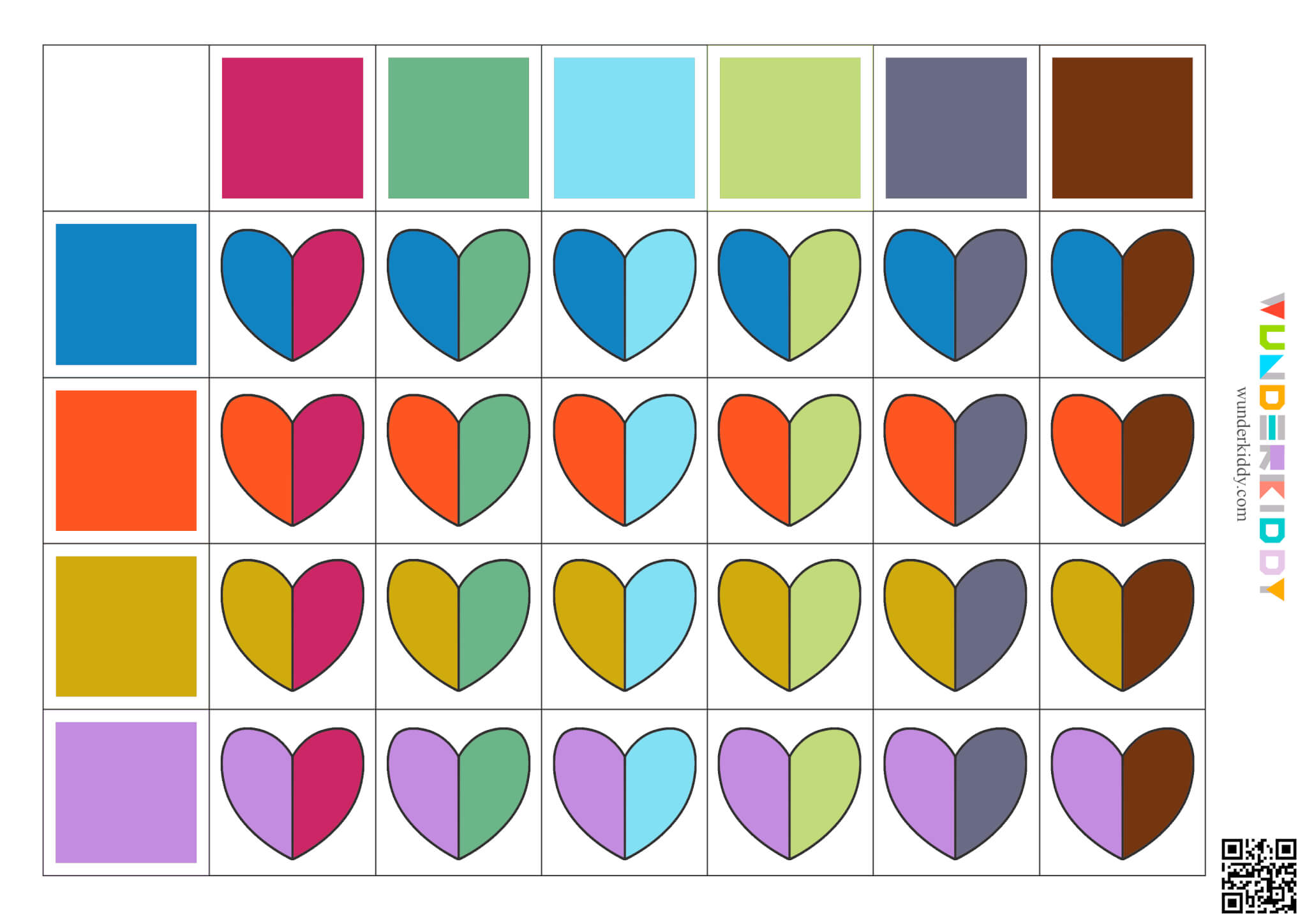 Heart Color Matching Worksheet - Image 5