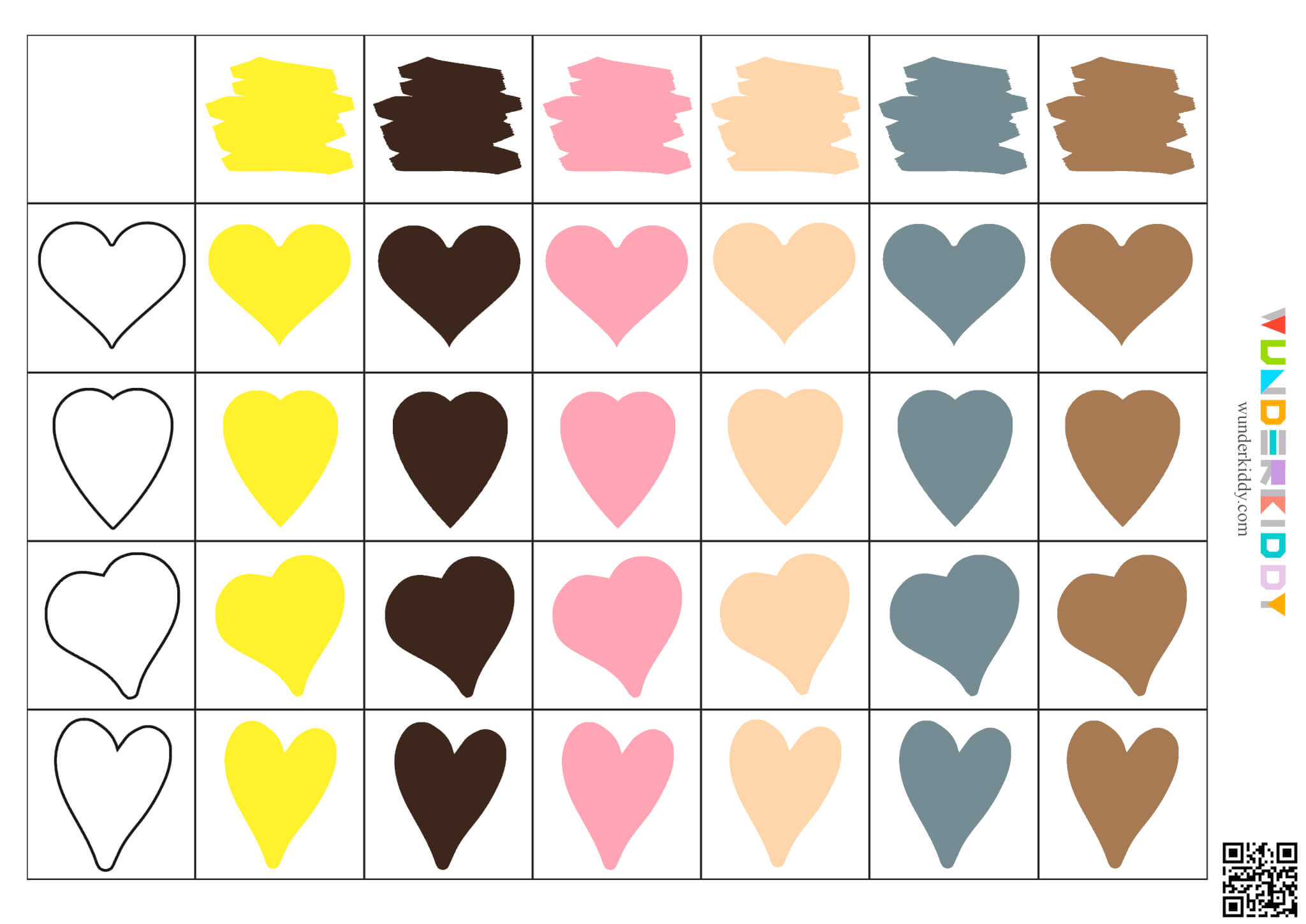 Печатная игра на логику «Разноцветные сердечки» - Изображение 7