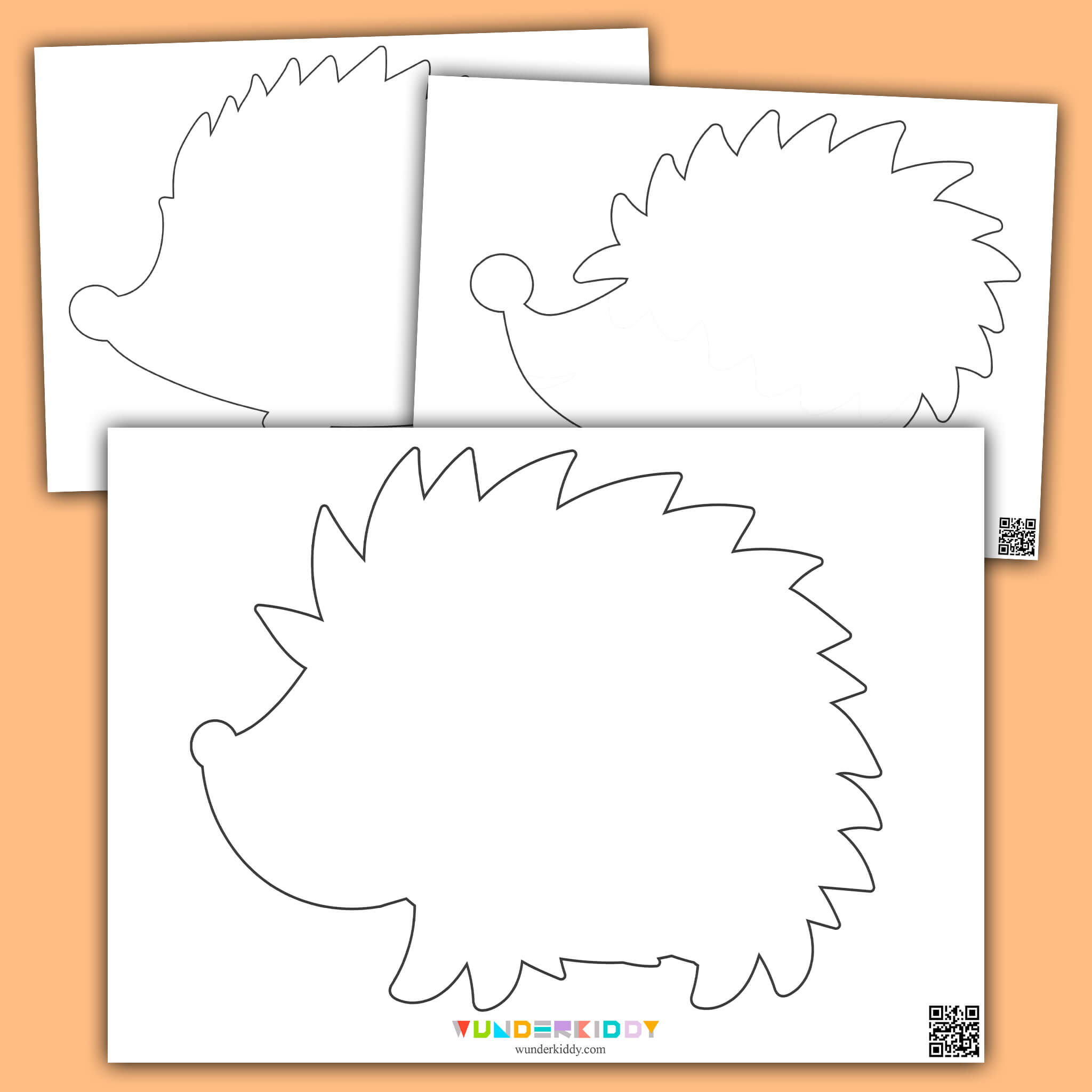 Free Printable Hedgehog Papercraft Template for Kids