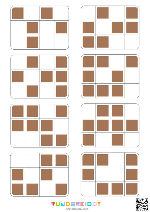 Fall Hedgehog Grid Matching Game - Image 3
