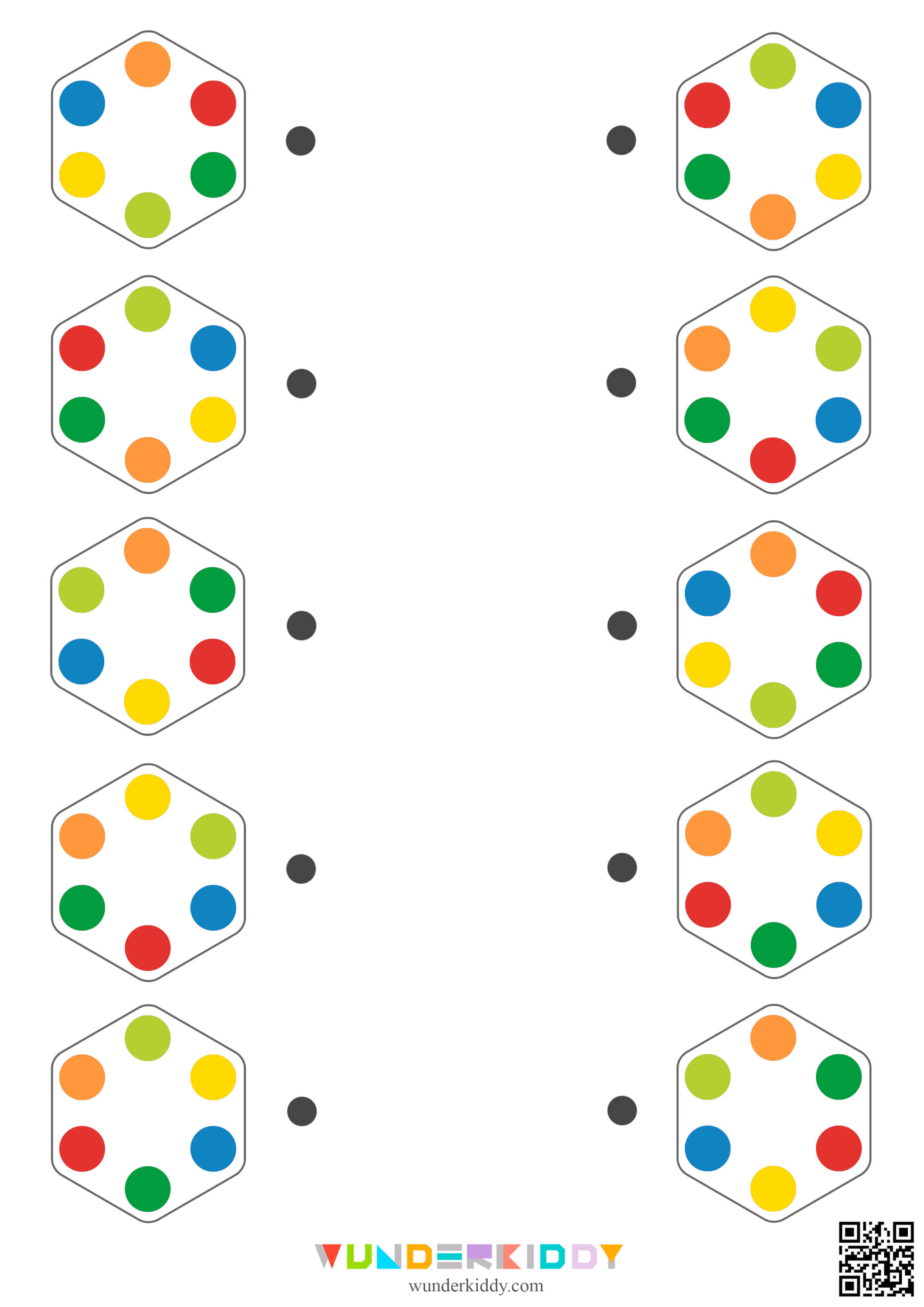 Hexagon Visual Logic Worksheets - Image 2