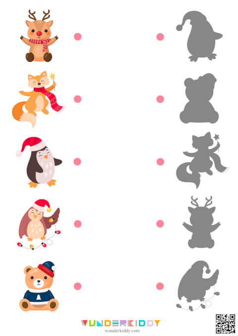 Holiday Animals Matching Worksheet - Image 2