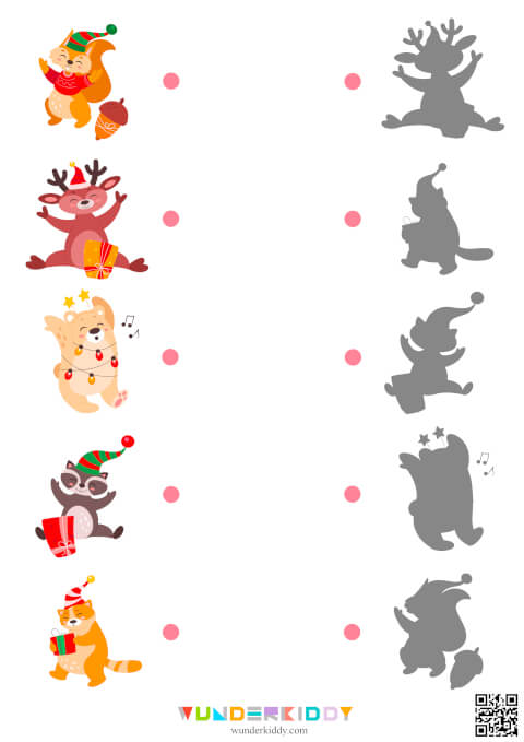 Holiday Animals Matching Worksheet - Image 3