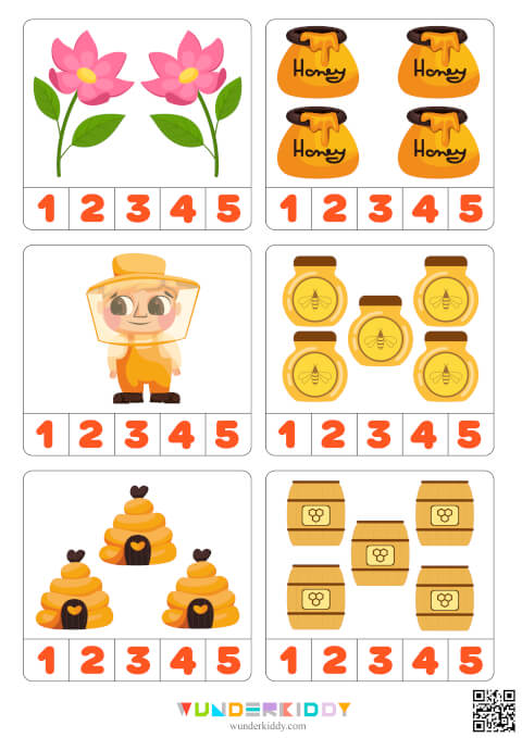 Сartes de mathématiques « Abeilles et miel » - Image 3
