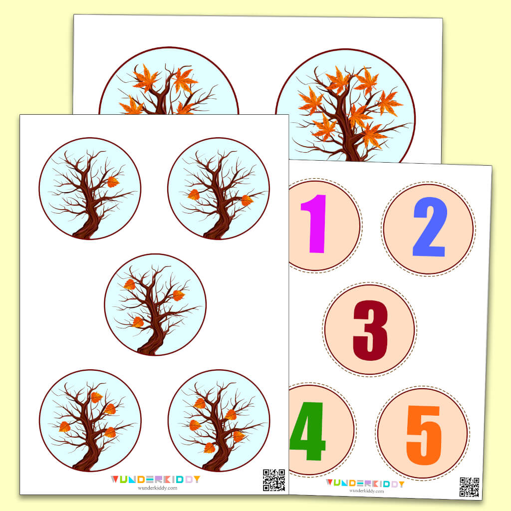 Counting Worksheet For Kindergarten Leaves